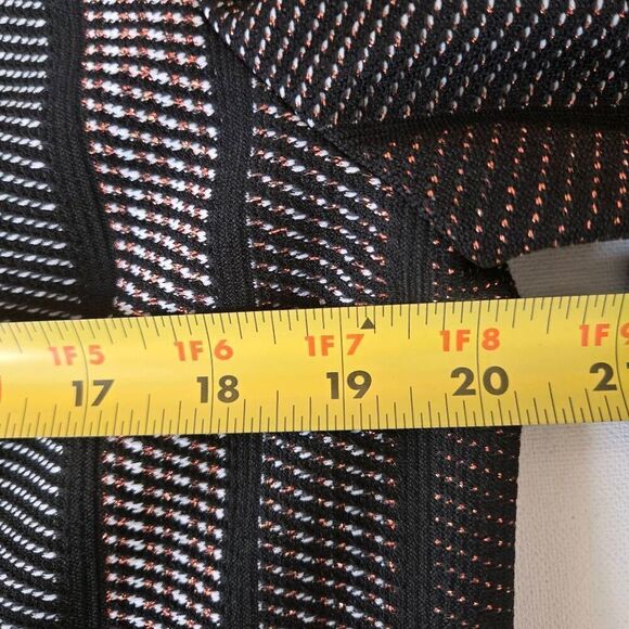 Chico's Womens Striped Longline Shine Duster Cardigan Jacket Black Size 1 (8/10) - Picture 8 of 13